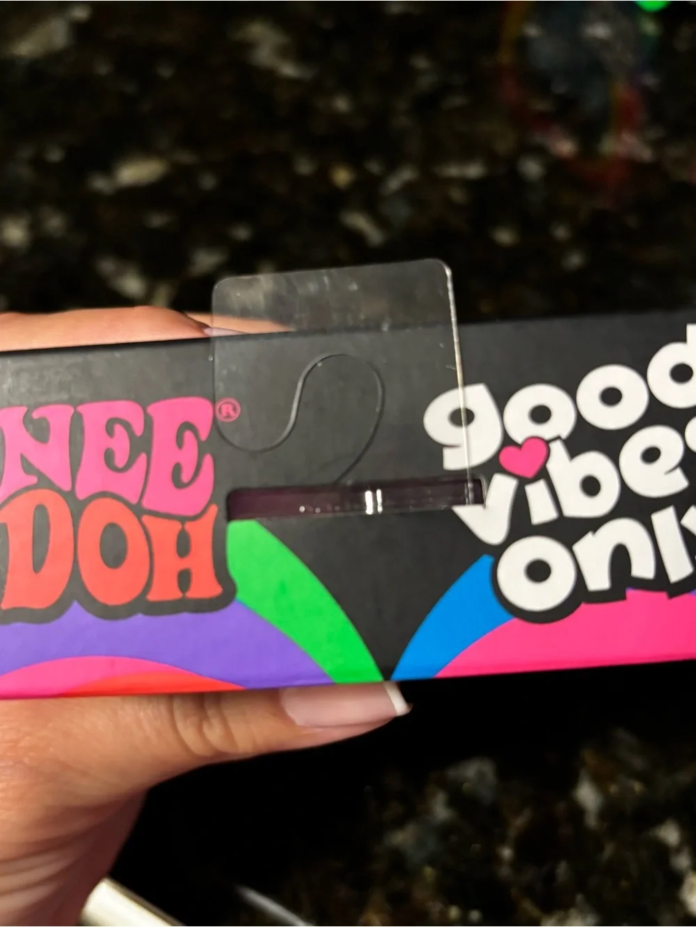 Schylling NeeDoh Good Vibes Only heart-shaped fidget toy-“Love Yourself” Purple
